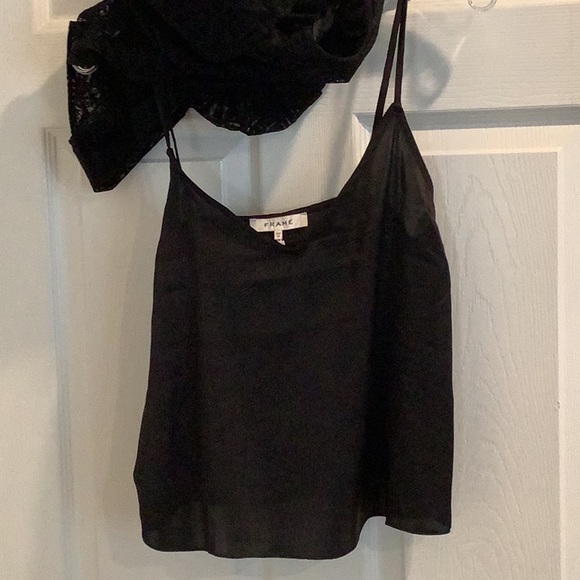 Ruffled sleeve sheer lace top with silky camisole from FRAME - Picture 10 of 16